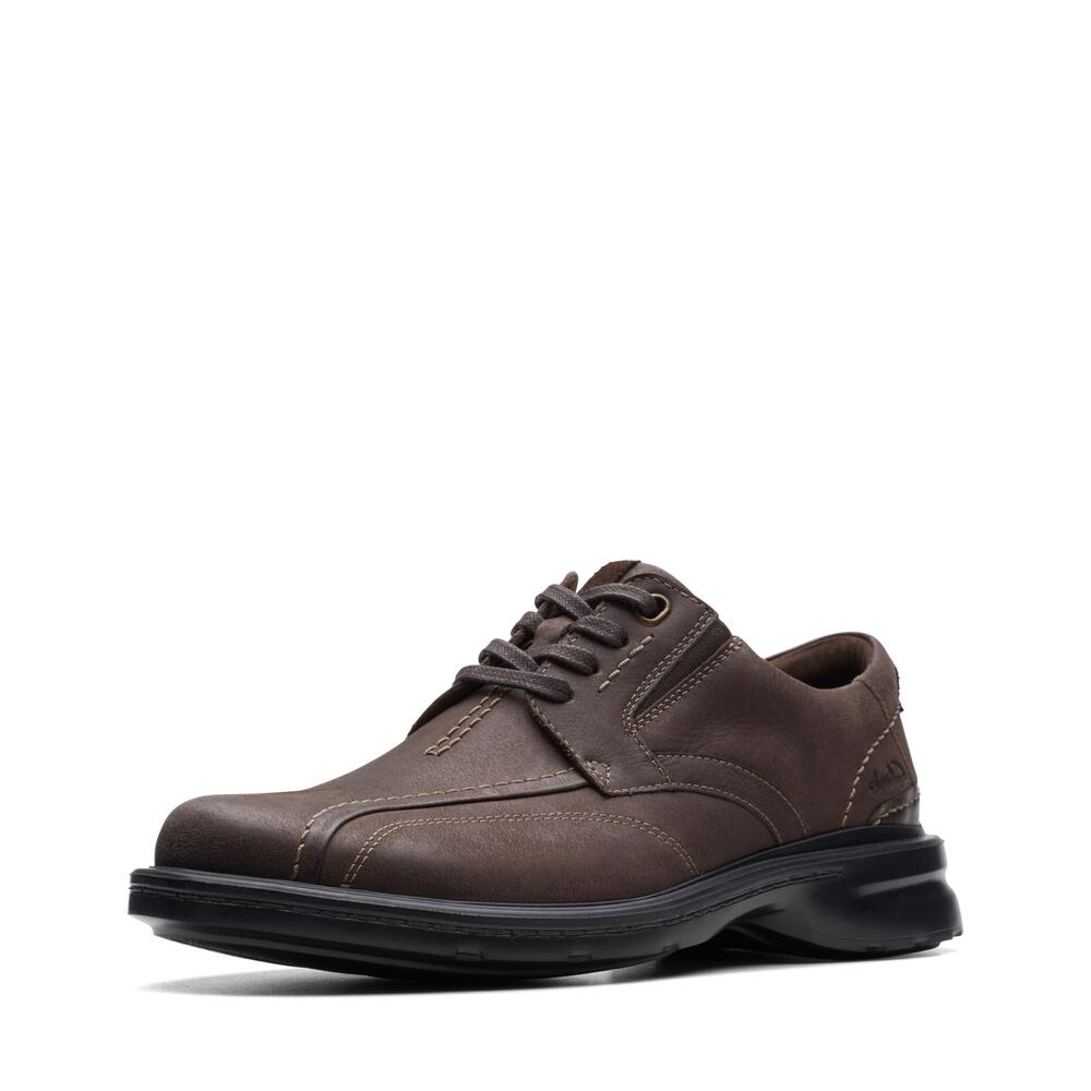 NWT Clarks Men's Gessler Lace Oxford Dark Brown 8.5